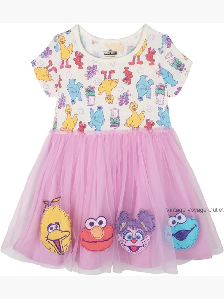 Girls Toddler Character Mesh Dress Short Sleeve Pull On